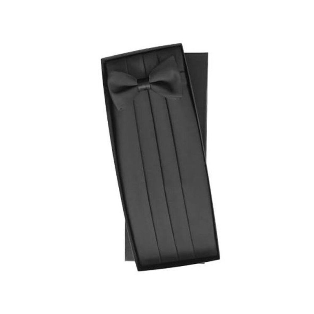 Zylos George Machado Black Pre-Tie Bow Tie & Cummerbund Set